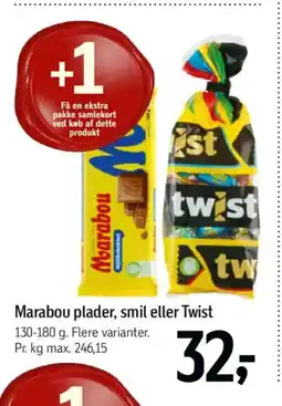 Føtex Marabou plader, smil eller Twist tilbud