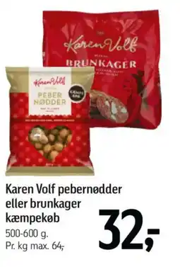 Føtex Karen Volf pebernødder eller brunkager kæmpekøb tilbud