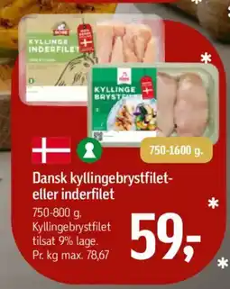 Føtex Dansk kyllingebrystfilet- eller inderfilet tilbud