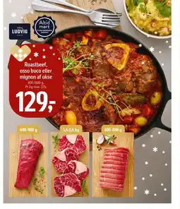 Føtex Roastbeef, osso buco eller mignon af okse tilbud