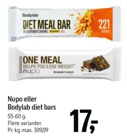 Føtex Nupo eller Bodylab diet bars tilbud