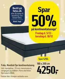 Føtex Nordisk Fjer kontinentalseng tilbud
