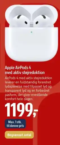 Føtex Apple AirPods 4 med aktiv støjreduktion tilbud