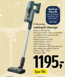 Føtex Electrolux Ledningsfri støvsuger tilbud