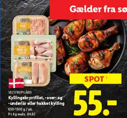 Lidl VILSTRUPGÅRD Kyllingebrystfilet, -over-og -underlår eller hakket kylling tilbud