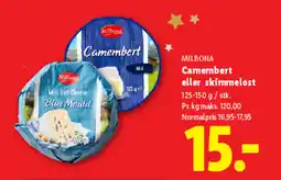 Lidl MILBONA Camembert eller skimmelost tilbud