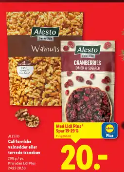 Lidl ALESTO Californiske valnødder eller tørrede tranebær tilbud