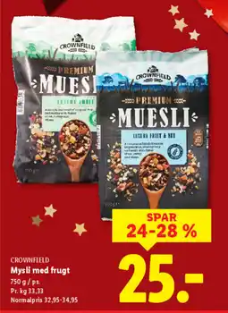 Lidl CROWNFIELD Mysli med frugt tilbud