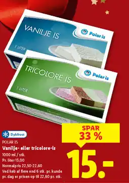 Lidl POLAR IS Vanilje- eller tricolore-is tilbud
