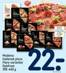 REMA 1000 Modena italiensk pizza flere varianter dybfrost tilbud