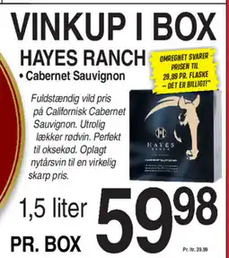 ABC Lavpris Vinkup i box hayes ranch cabernet sauvignon tilbud