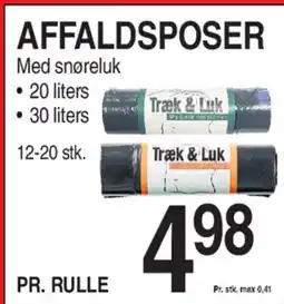 ABC Lavpris Affaldsposer med snøreluk tilbud