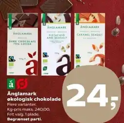 Kvickly Änglamark økologisk chokolade tilbud