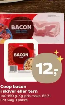 Kvickly Coop bacon i skiver eller tern tilbud