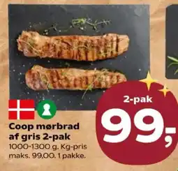 Kvickly Coop mørbrad af gris 2-pak tilbud