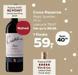 Kvickly Cune Reserva tilbud