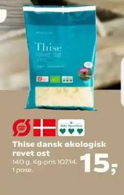 Kvickly Thise dansk økologisk revet ost tilbud