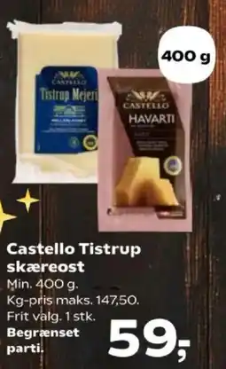 Kvickly Castello Tistrup skæreost tilbud