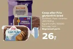 Kvickly Coop eller Fria glutenfrit brød tilbud