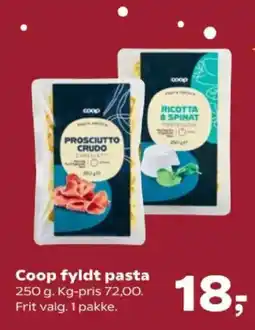 Kvickly Coop fyldt pasta tilbud