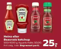 Kvickly Heinz eller Beauvais ketchup tilbud