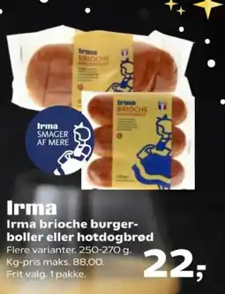 Kvickly Irma Irma brioche burger- boller eller hotdogbrød tilbud