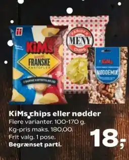 Kvickly KiMs chips eller nødder tilbud
