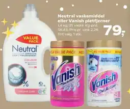 Kvickly Neutral vaskemiddel eller Vanish pletfjerner tilbud