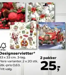 Kvickly Designservietter* tilbud