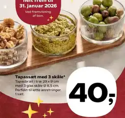 Kvickly Tapassæt med 3 skåle tilbud
