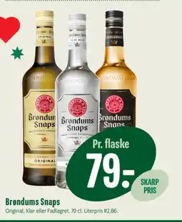 Min Købmand Brøndums Snaps tilbud