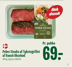 Min Købmand Peber Steaks af Tykstegsfilet af Dansk Oksekød tilbud