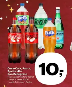 SuperBrugsen Coca-Cola, Fanta, Sprite eller San Pellegrino tilbud