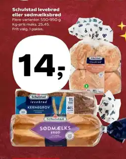 SuperBrugsen Schulstad levebrød eller sødmælksbrød tilbud