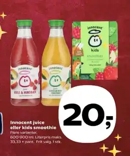 SuperBrugsen Innocent juice eller kids smoothie tilbud