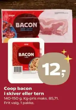 SuperBrugsen Coop bacon i skiver eller tern tilbud