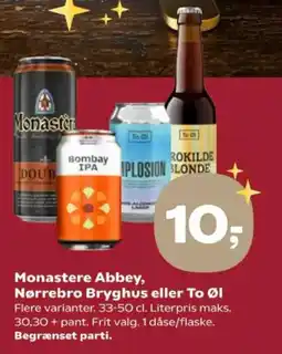 SuperBrugsen Monastere Abbey, Nørrebro Bryghus eller To Øl tilbud