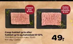SuperBrugsen Coop hakket gris eller hakket gris og kalvekød 8-12% tilbud