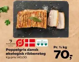 SuperBrugsen Poppelgris dansk økologisk ribbensteg tilbud
