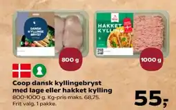 SuperBrugsen Coop dansk kyllingebryst med lage eller hakket kylling tilbud