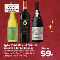 SuperBrugsen Spier Veld, Piccini Chianti Riserva eller La Chasse tilbud