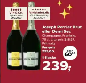 SuperBrugsen Joseph Perrier Brut eller Demi Sec tilbud