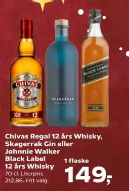 SuperBrugsen Chivas Regal 12 års Whisky, Skagerrak Gin eller Johnnie Walker Black Label 12 års Whisky tilbud