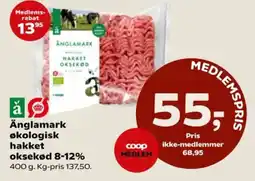 SuperBrugsen Änglamark økologisk hakket oksekød 8-12% tilbud