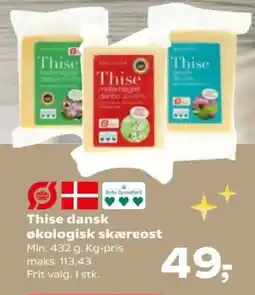 SuperBrugsen Thise dansk økologisk skæreost tilbud
