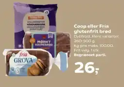 SuperBrugsen Coop eller Fria glutenfrit brød tilbud