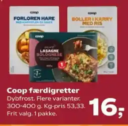SuperBrugsen Coop færdigretter tilbud