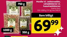 Løvbjerg Mandler el. cashewnødder, valnøddekerner el. hasselnøddekerner tilbud