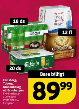 Løvbjerg Carlsberg, Tuborg, Kronenbourg el. Grimbergen tilbud