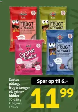 Løvbjerg Castus pålæg, frugtstænger el. grine- bidder tilbud